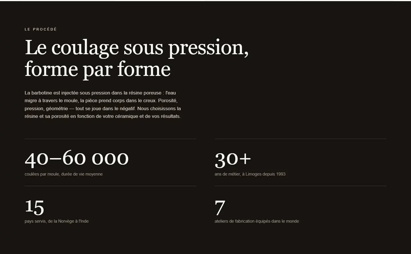 The process, with the company's figures