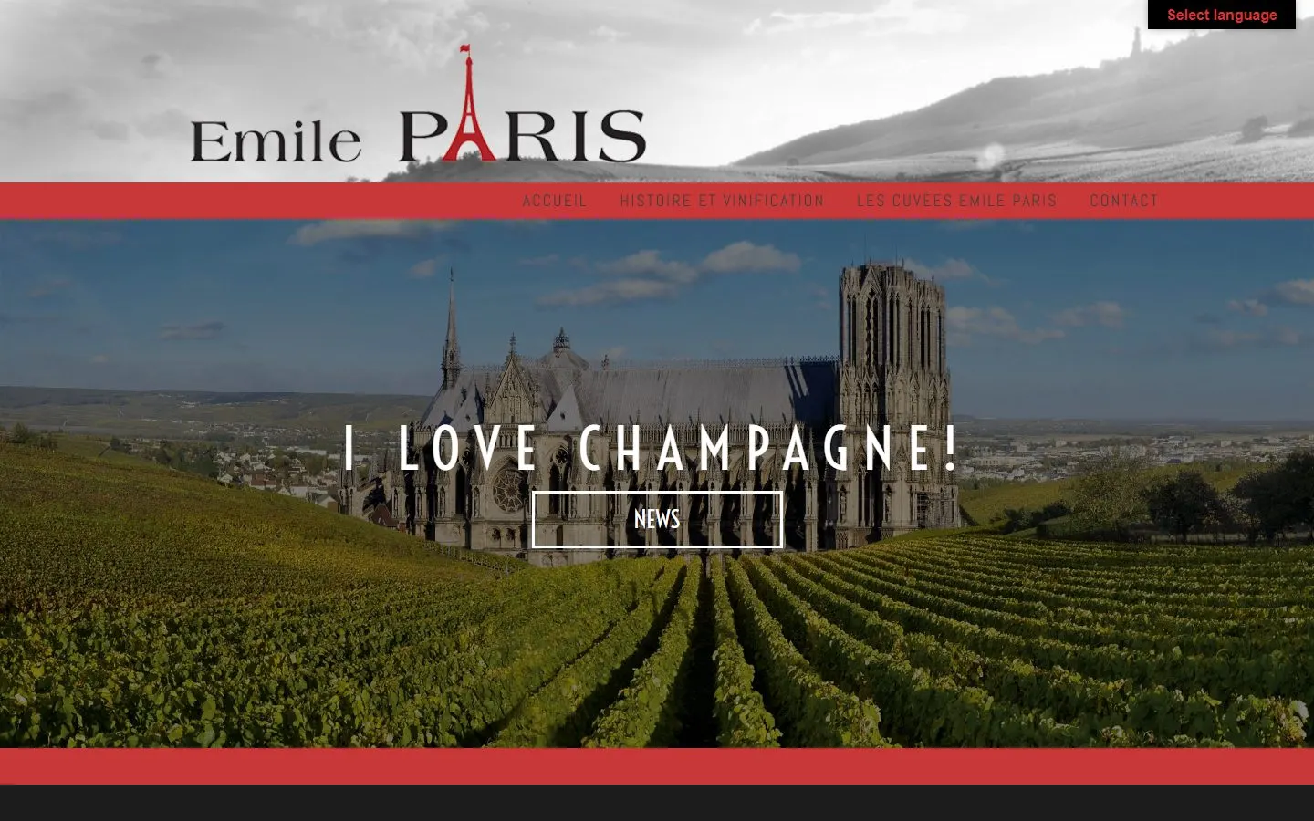 Home page of Émile Paris's old website