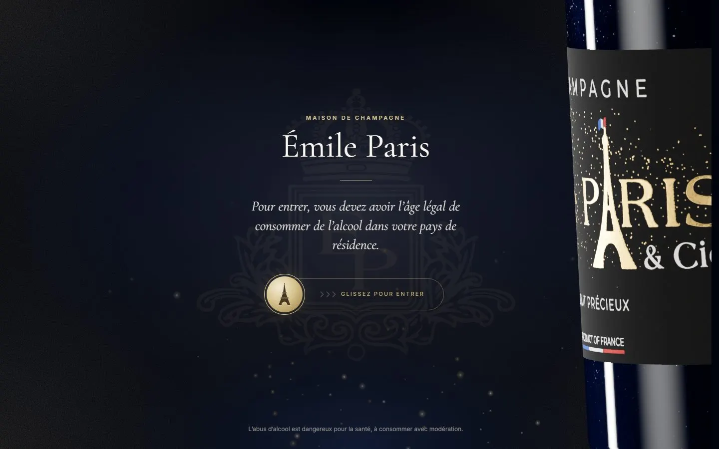 Home page of Émile Paris's new website