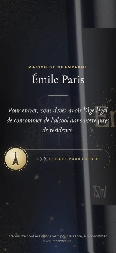 Émile Paris's new website on a phone