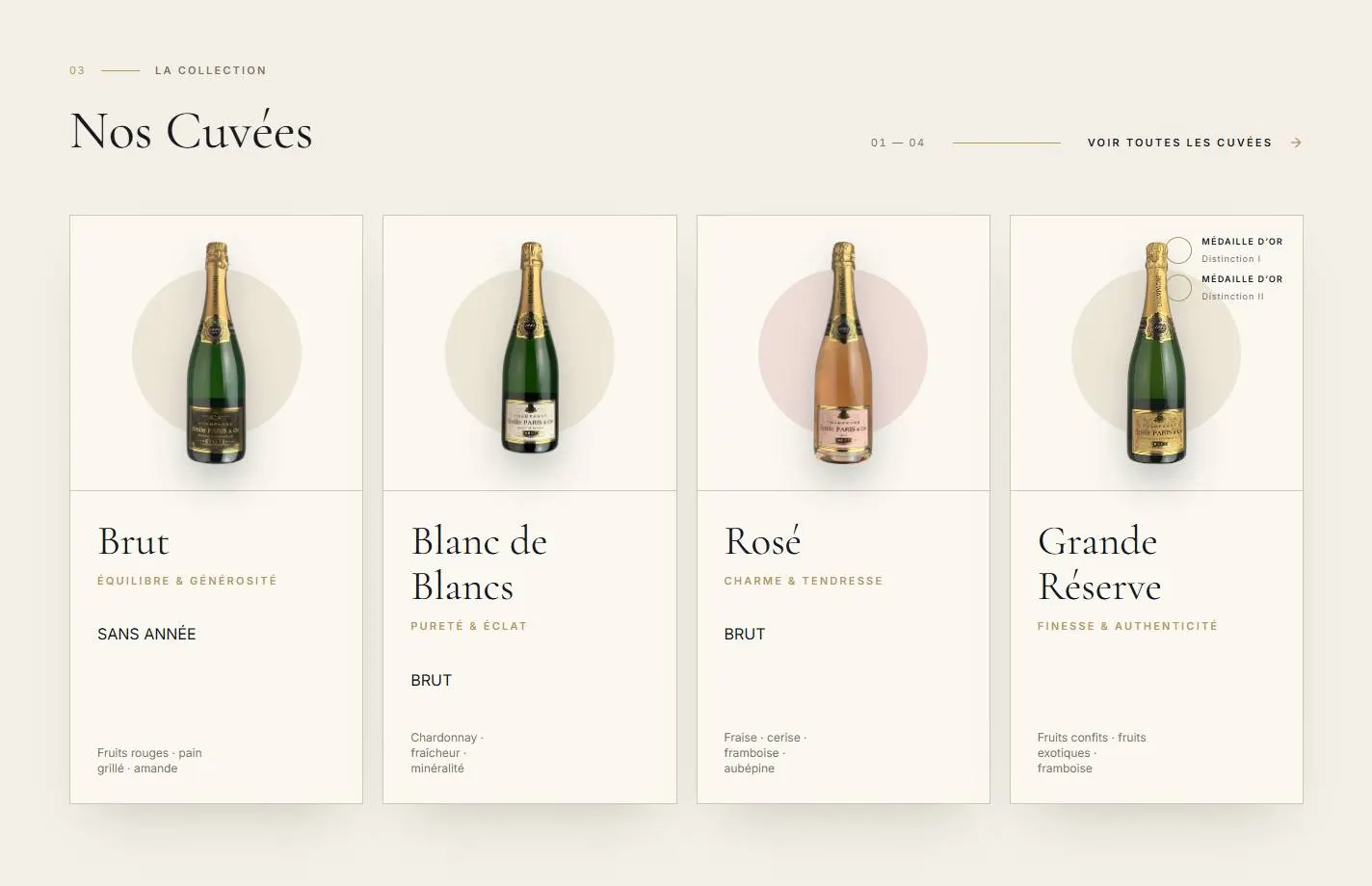 The collection of cuvées