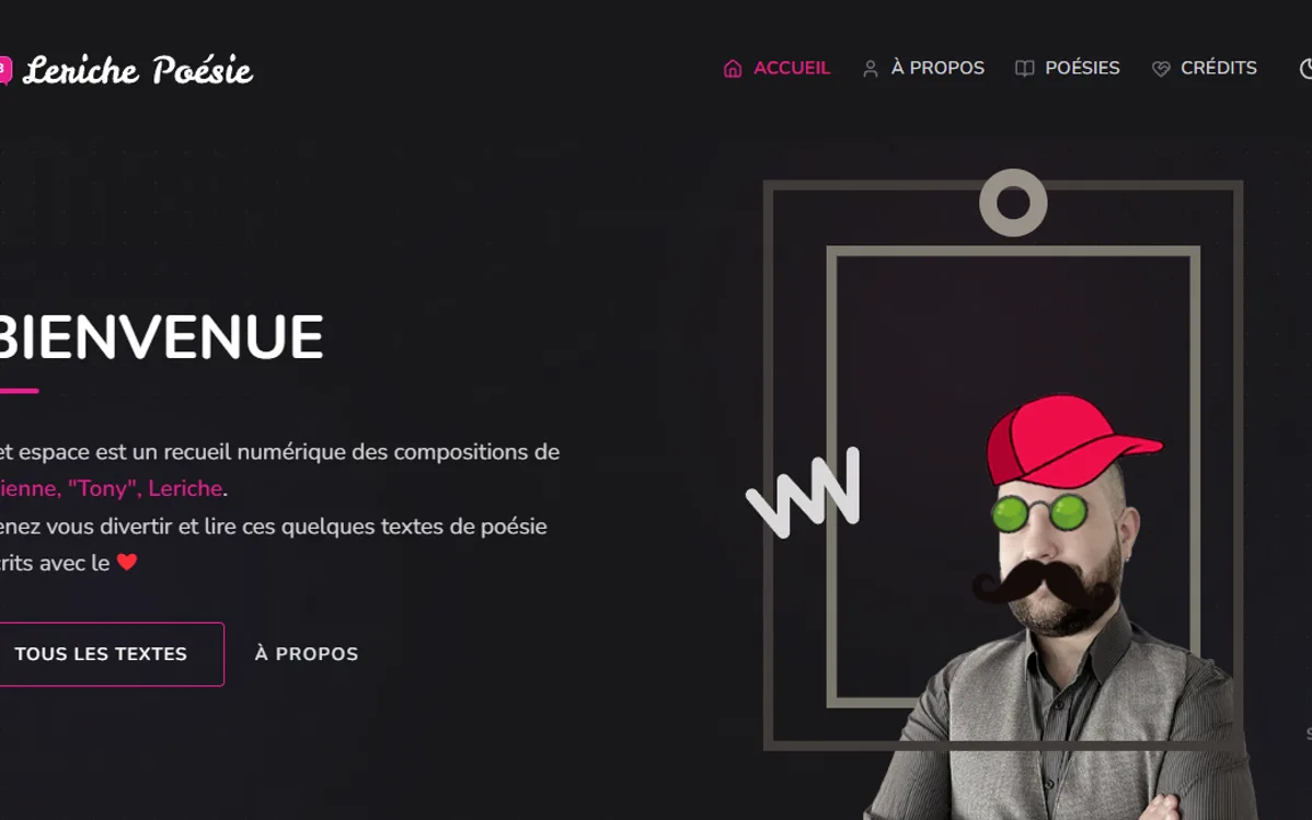 Page d'accueil du nouveau site de Etienne Leriche